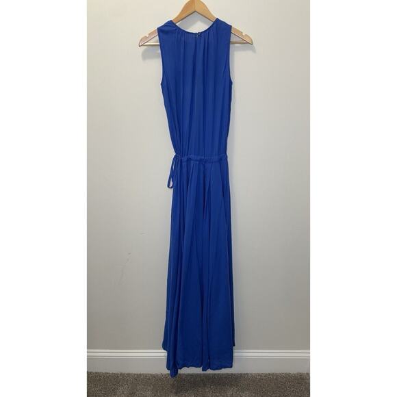 NWT BGL Blue Sleeveless Maxi Dress Adjustable Waist Designer Beach US 4 EUR 34 - Picture 6 of 13